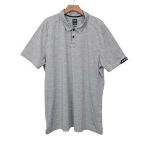 Oakley Polo Shirt Mens 3XL Gray Marled Short Sleeve Performance Golf Tennis